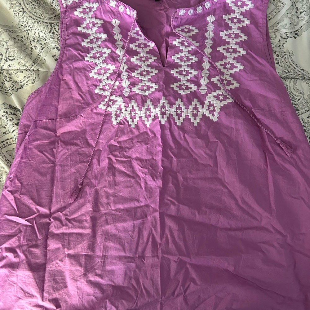 Purple Embroidered Women's Top Talbots